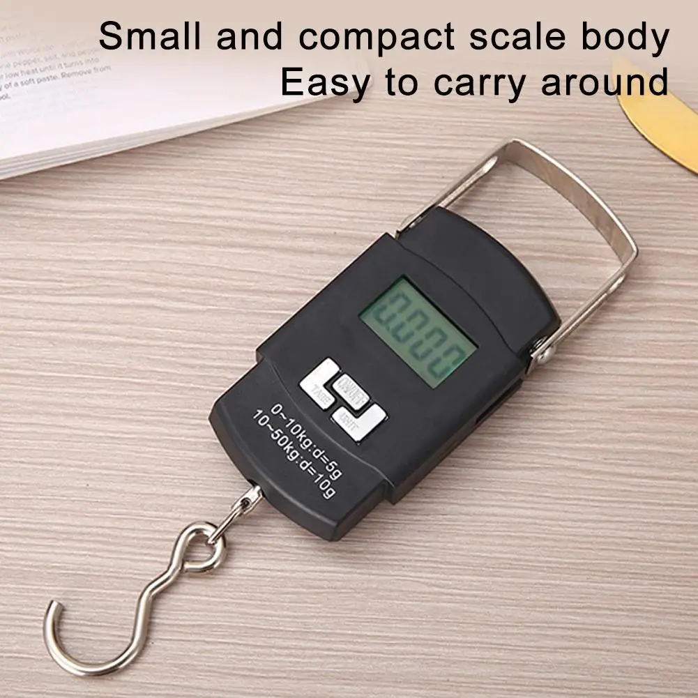 Electronic Scale Handheld Scale,portable High-precision Household Scale Spring Weighing Fishing Mini Scale 50kg R0y9