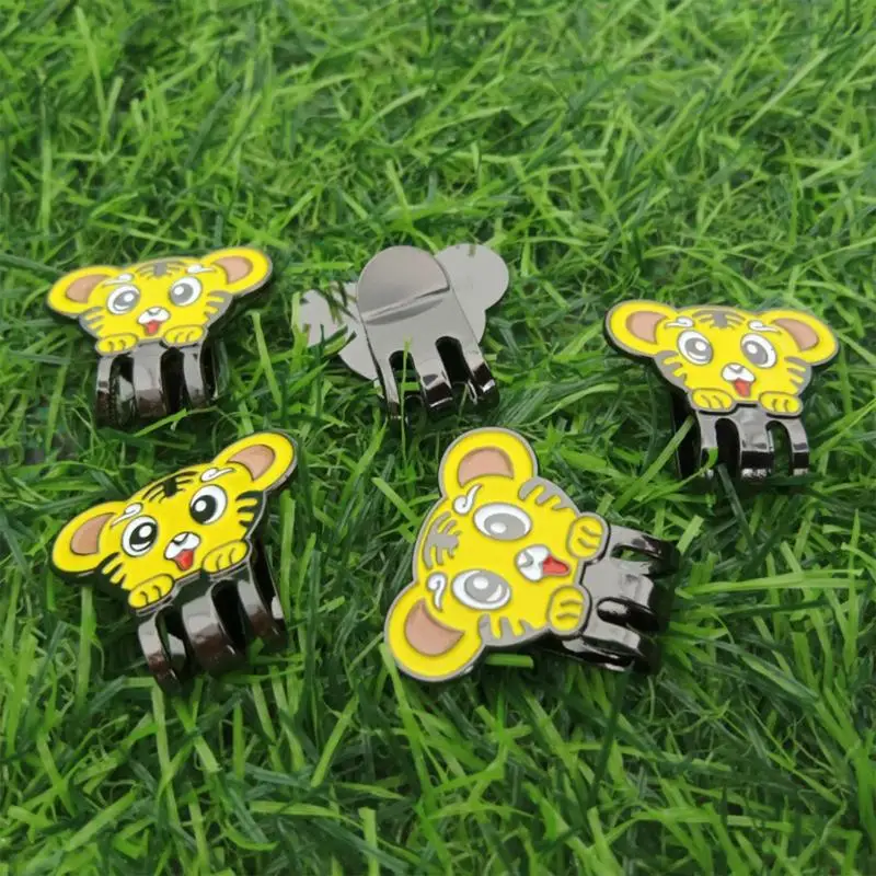 Golf Hat Clip Cartoon Tiger Magnetic Golf Ball Marker Tool Decorative Golf Bag Accessories Portable Golf Tools For Women Girls