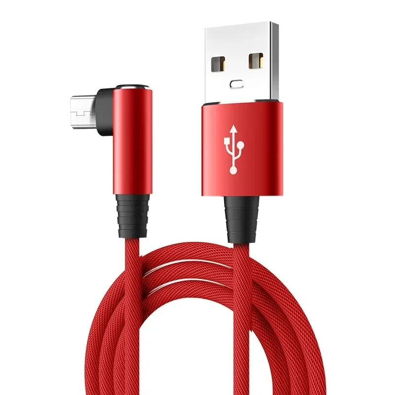 USB Micro Cable 3A 90 Degree Elbow Data Cable Charger Cord for Samsung Xiaomi Mobile Phone Accessories Fast Charging Usb Cable