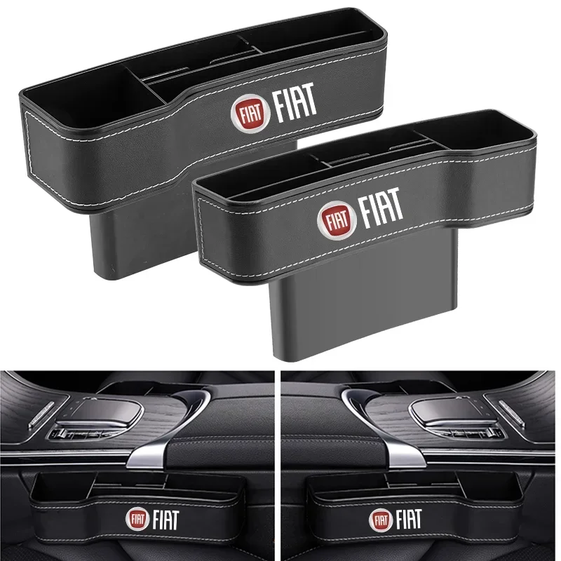 

Car Seat Gap Storage Box Leather Storage Box For FIAT Grande Punto 500 Car mobile phone wireless charging storage box