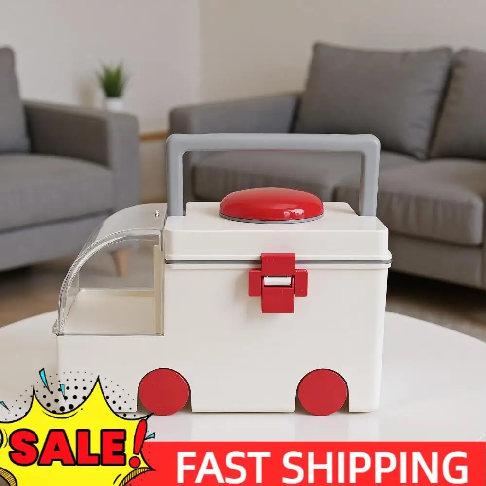 

Car-Shaped Household Medicine Box Large Capacity Portable Storage Box Home Medicine Organizer for Emergency Preparedness