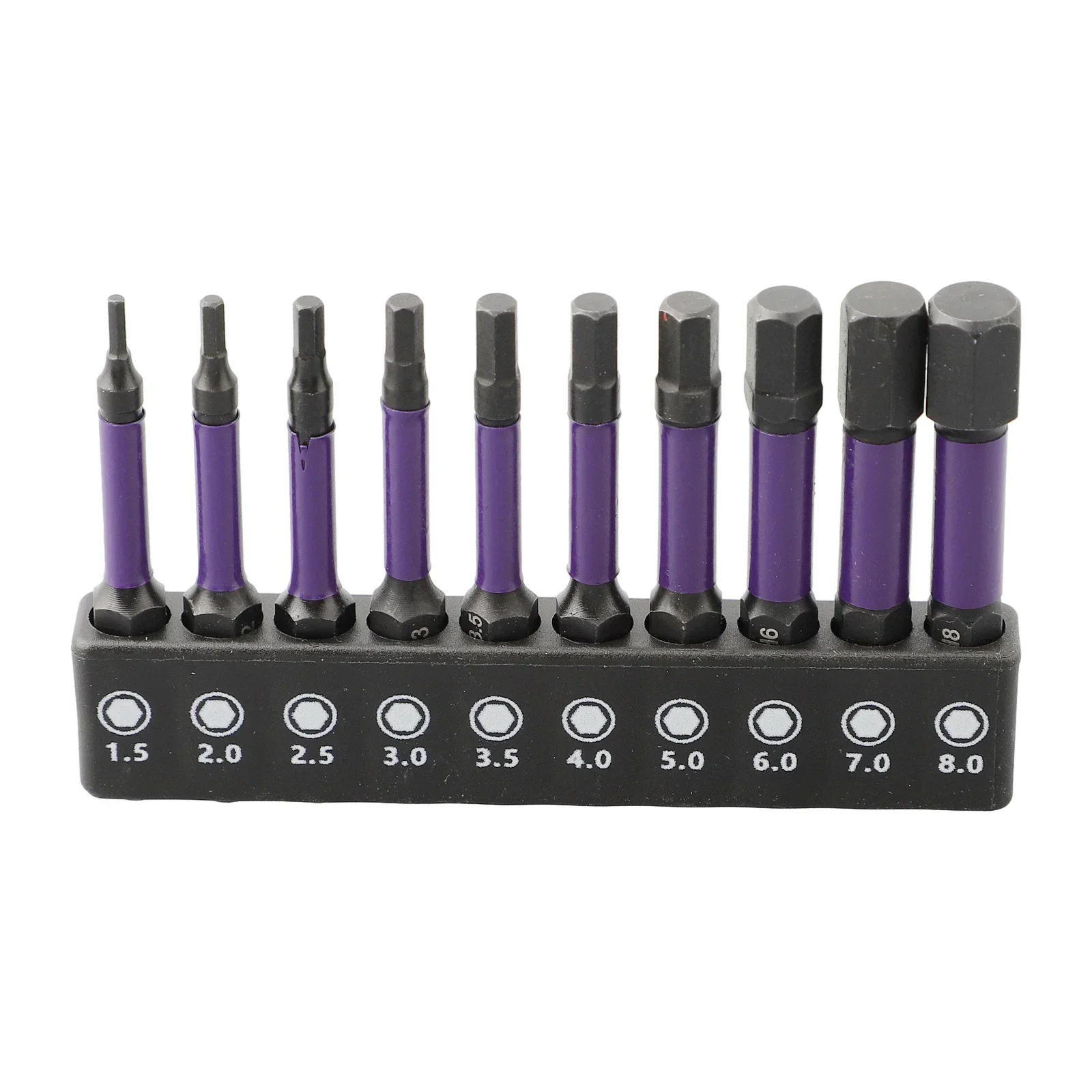 11pc Set di punte per cacciavite pneumatico esagonale magnetico Set di punte per cacciavite con gambo 1/4 H1.5 H2.0 H2.5 H3 H3.5 H4 H5 H6 H7 H8