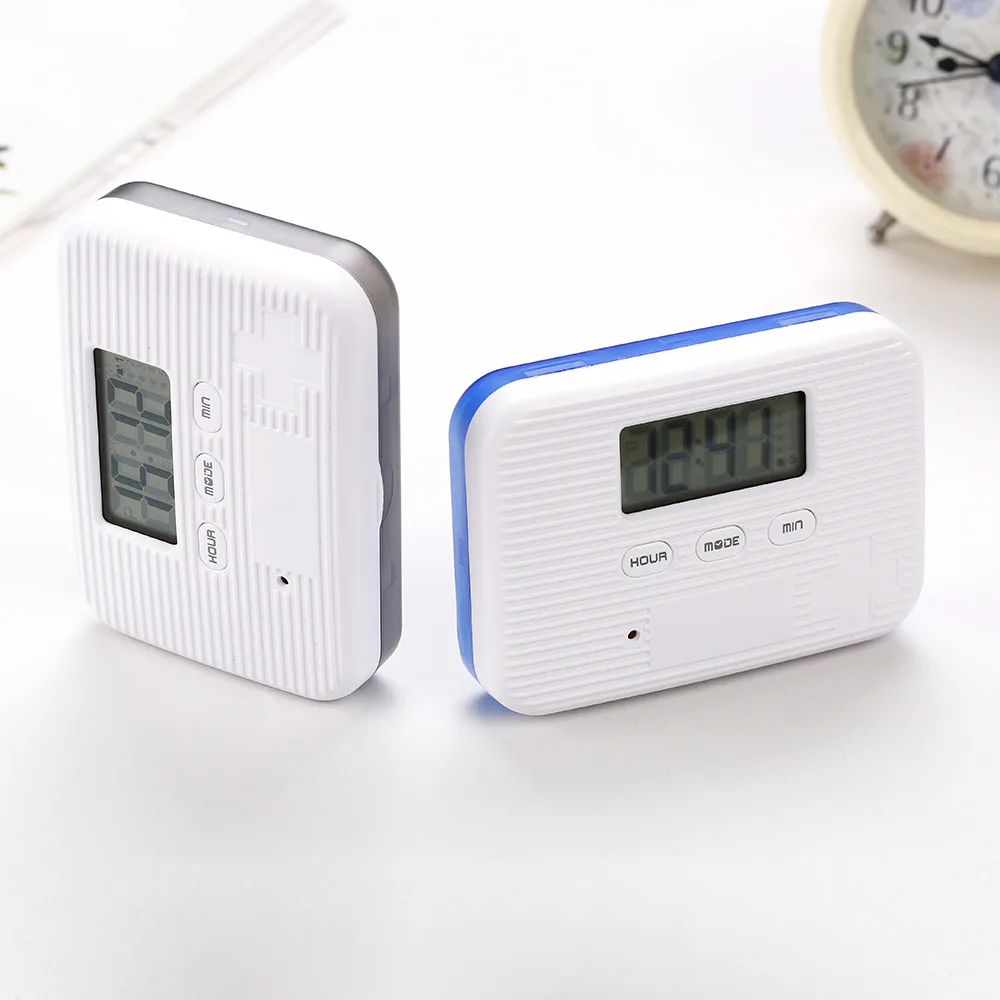 Portable Smart Pill Box Timed Reminders 4/6 Compartments Pill Organizer Electronic Reminder Pill Case with Timer 5-Group Alarm