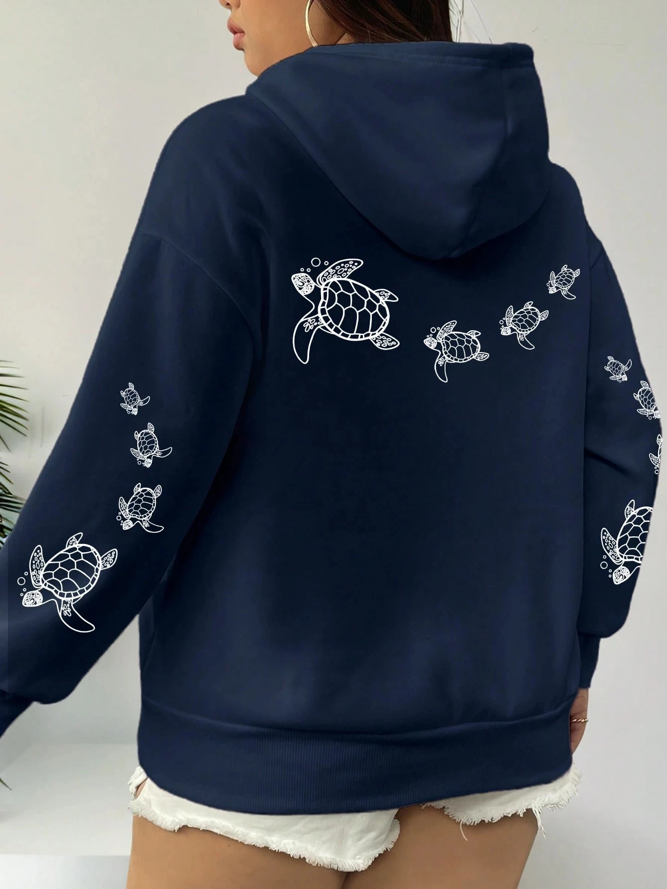 Creative Turtle Swimming Prints Women Clothing Hoodie Warm Sport Tops All-Match Comfortable Sportswears Soft Trendy Clothes