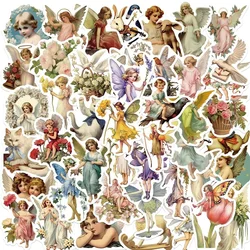 Autocollant d'ange de peinture vintage en PVC, décoration de papeterie esthétique pour enfants, scrapbooking, fournitures scolaires pour enfants, 10 pièces, 30 pièces, 50 pièces