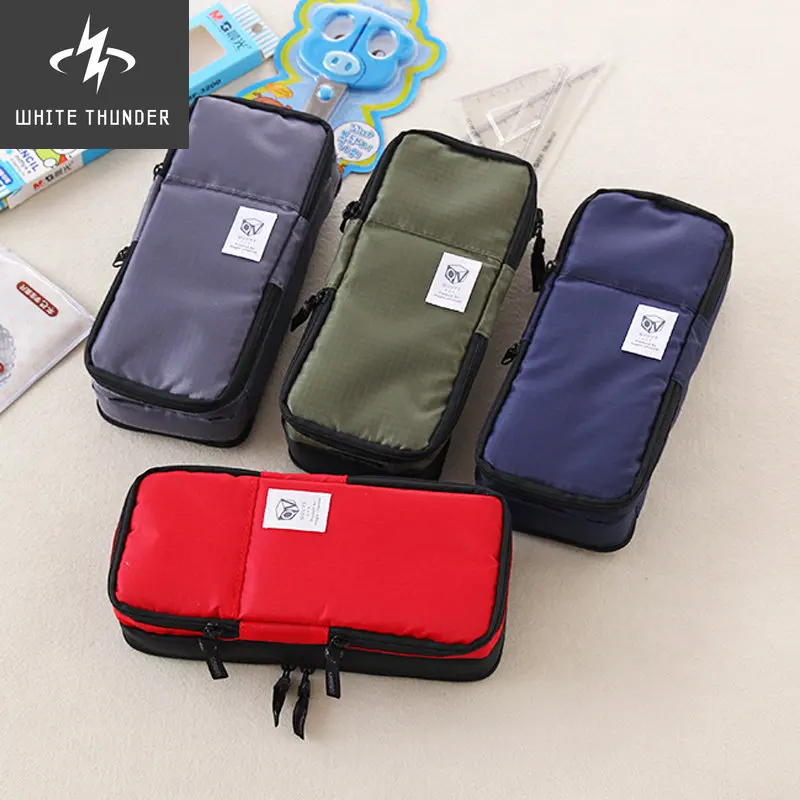 coreia multifuncional escola lapis case bolsas para meninos e meninas grande capacidade caneta cortina caixa 01