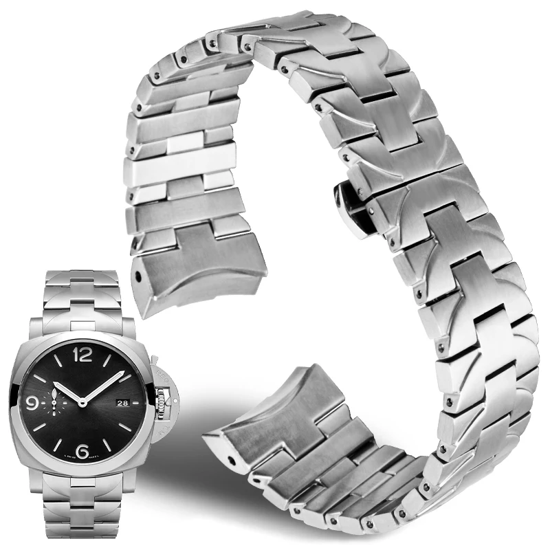 Elbow stainless steel Suitable for Panerai PAM441 111 382 PAM01316 strap men\'s steel band  butterfly CLASP BRACELET 24mm