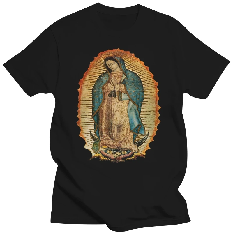 Our Lady Of Guadalupe Virgin Mary. The Madonna Religious Graphic T-Shirt. Summer Cotton Short Sleeve O-Neck Unisex T Shirt New