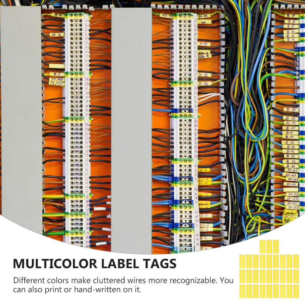 

10Pcs Long-Lasting Network Cable Label Tags Multicolor Self-Adhesive Waterproof Labels for School Wiring