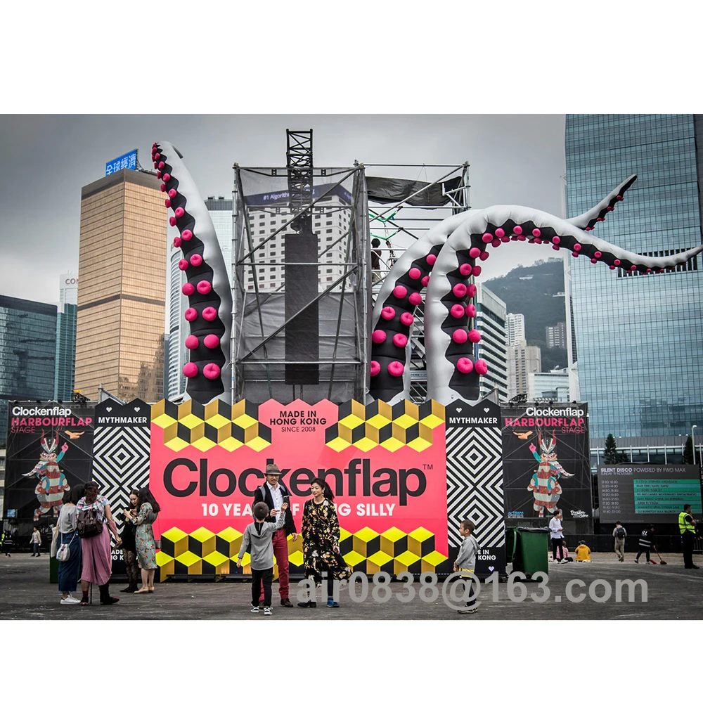 Silver Giant Inflatable Octopus Tentacles Custom Inflatable Octopus Arm Squid Legs For Building&Halloween Stage Decoration