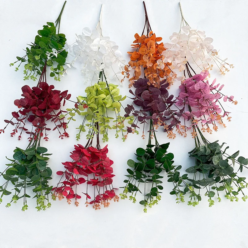 Eternal Eucalyptus Artificial Plastic Leaflets Wedding Flowers Wholesale Waterproof Plants Fast Delivery