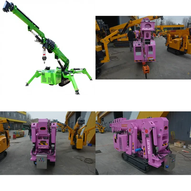 2026 CE Professional Spider Crane Lifting Crane Heavy Automatic for Road Construction 1-15 Tons Pink