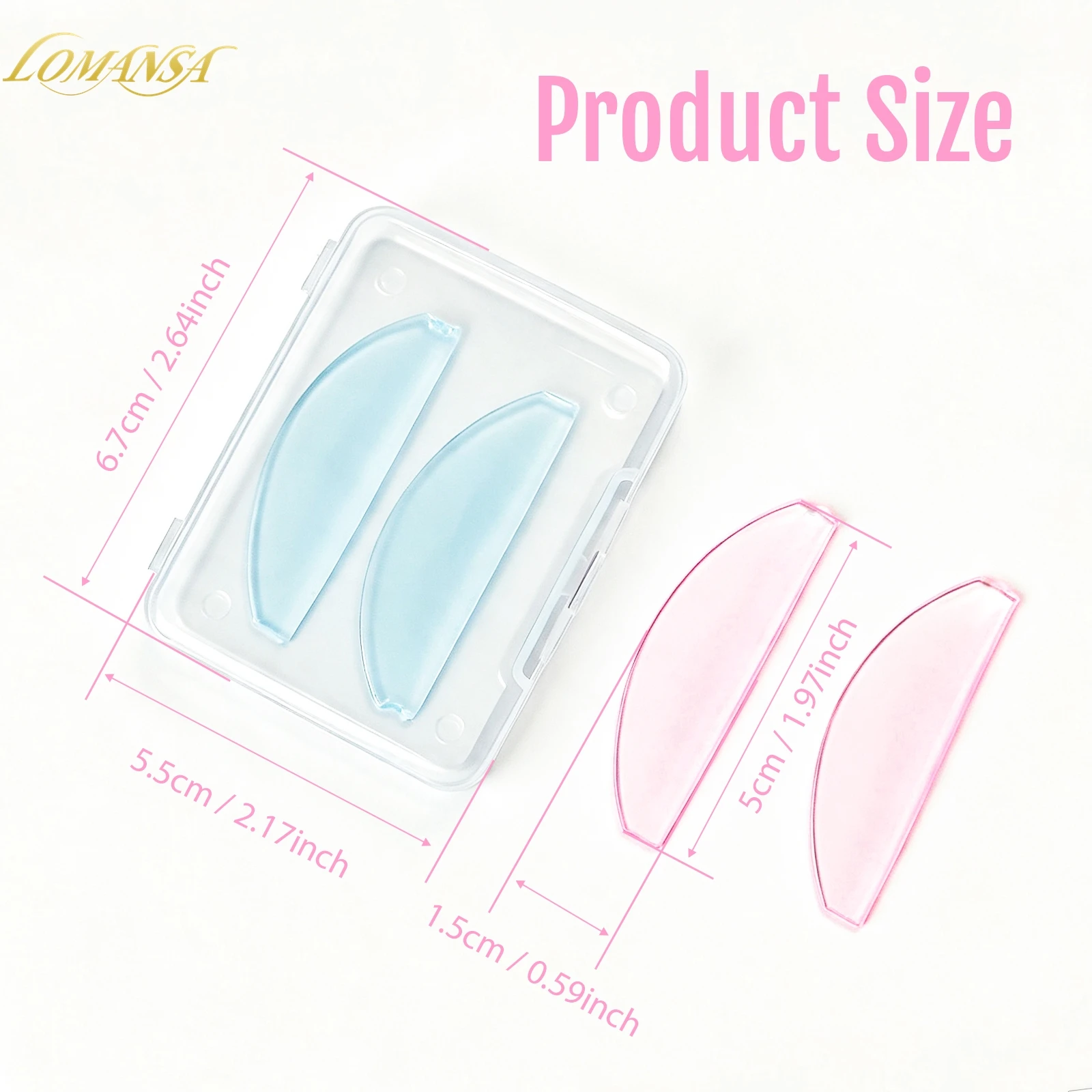 Lomansa Koreanisches Wimpernlifting-Schutzset, 4/8 Stück, selbstklebende Silikonstäbchen, wiederverwendbare Wimpernlifting-Pads zum Wimpernkrümmen und zur Dauerwellen-Laminierung. – Detail 7