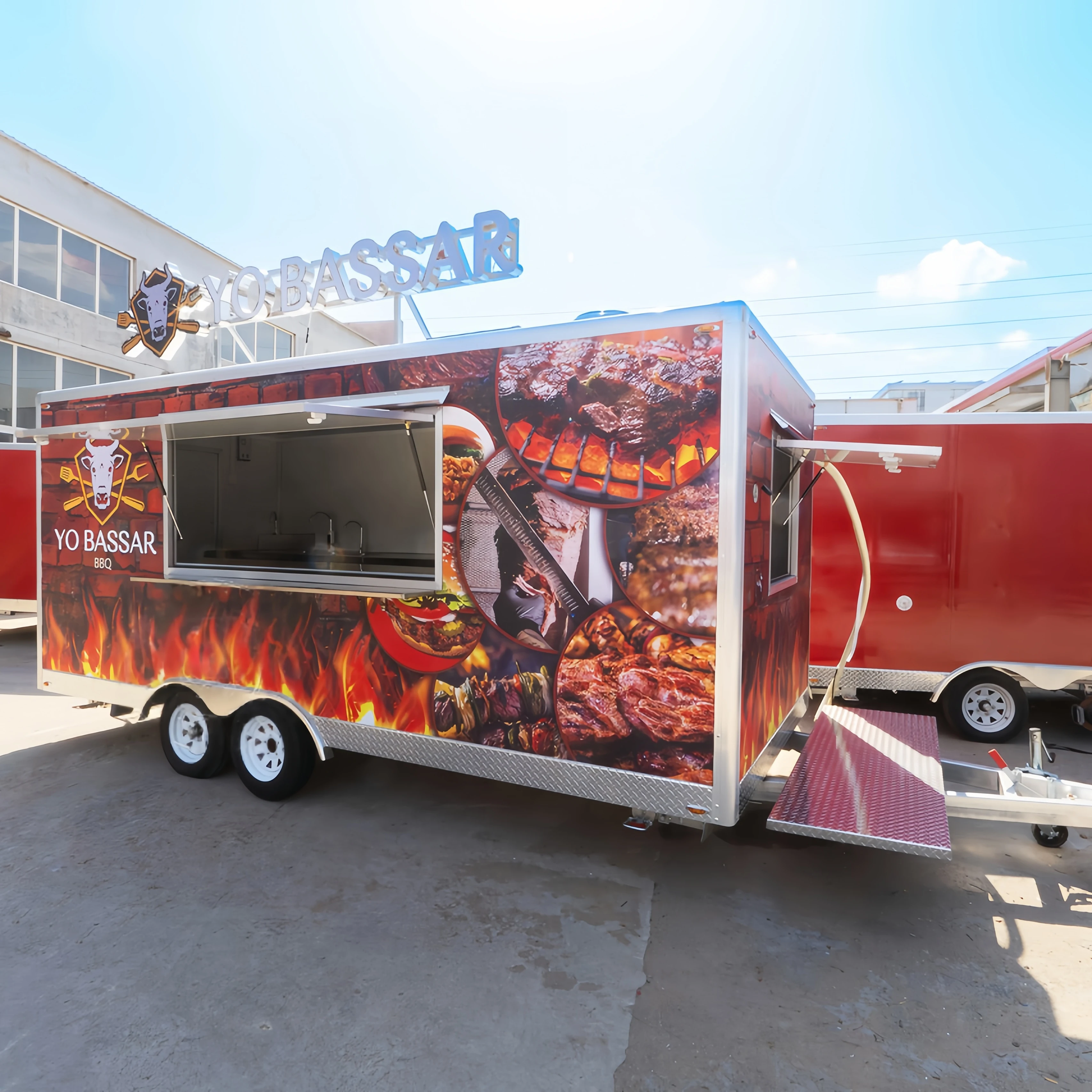 

Portable Outdoor Kitchen Food Truck Trailer Cart Mobile Snack Bar Ice Cream Truck Tent Caravan - Ideal for Camping And Catering