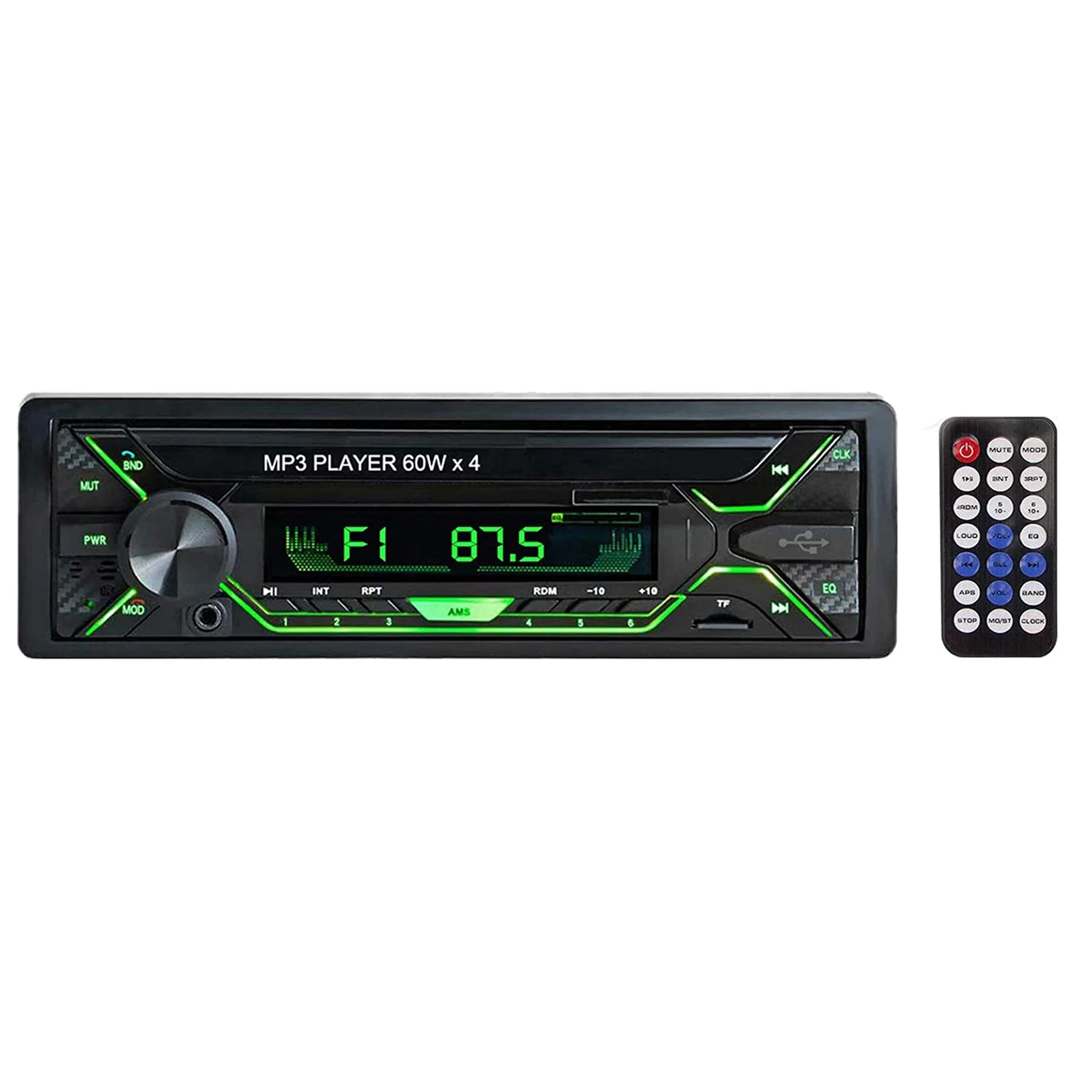 Car Stereo with Bluetooth, Single Din Radio FM Media Player USB/TF/SD/AUX Audio Receiver, Hands Free Calling