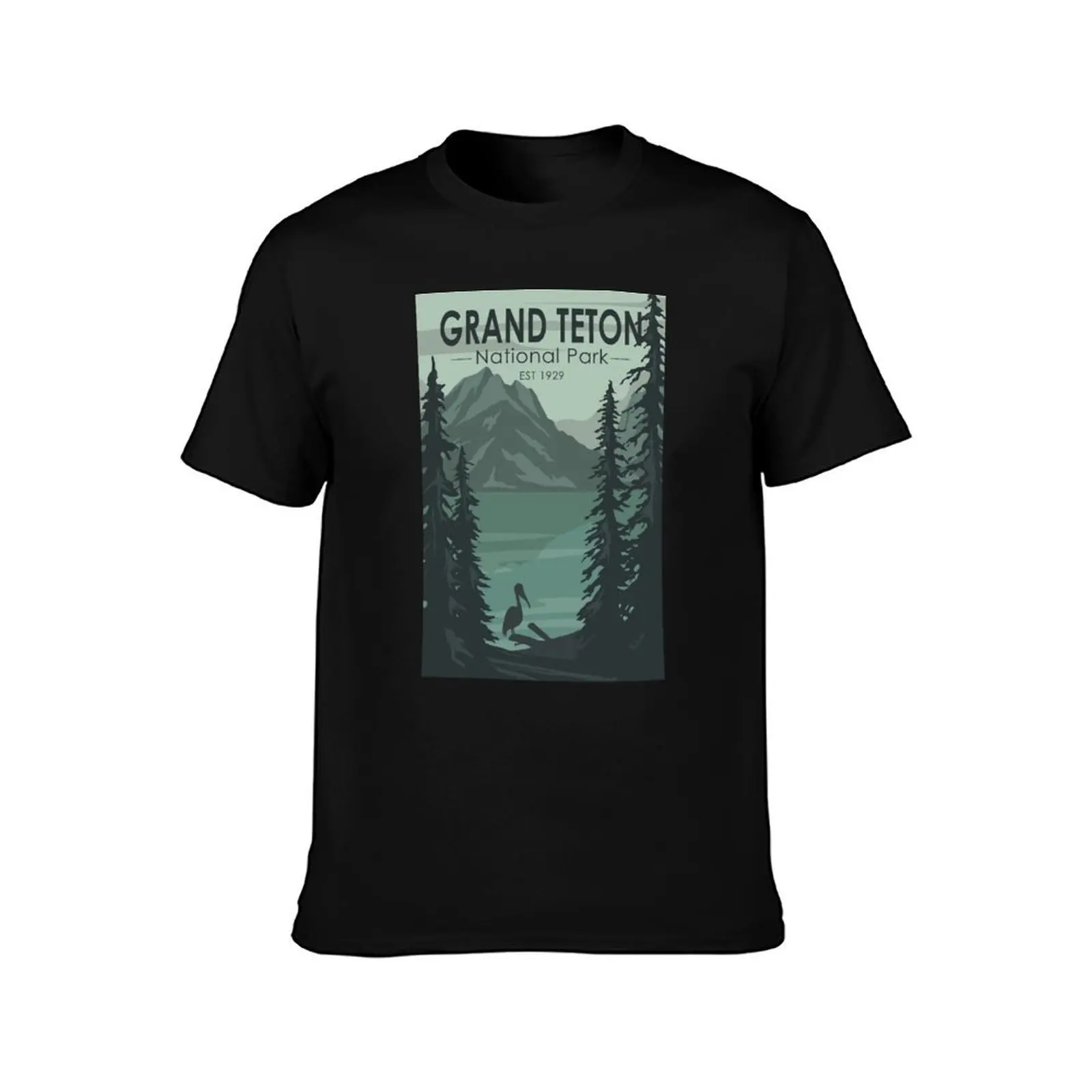 Grand Teton National Park Crane Vintage T-Shirt Plus Size Lightweight Tee Shirt T-Shirt
