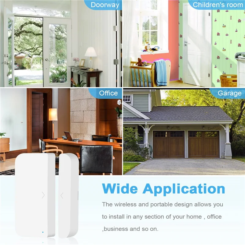 Tuya مفتاح مستشعر الباب الذكي مقبض نافذة إنذار دعم التحكم الصوتي بواسطة Google Home و Alexa-N33R