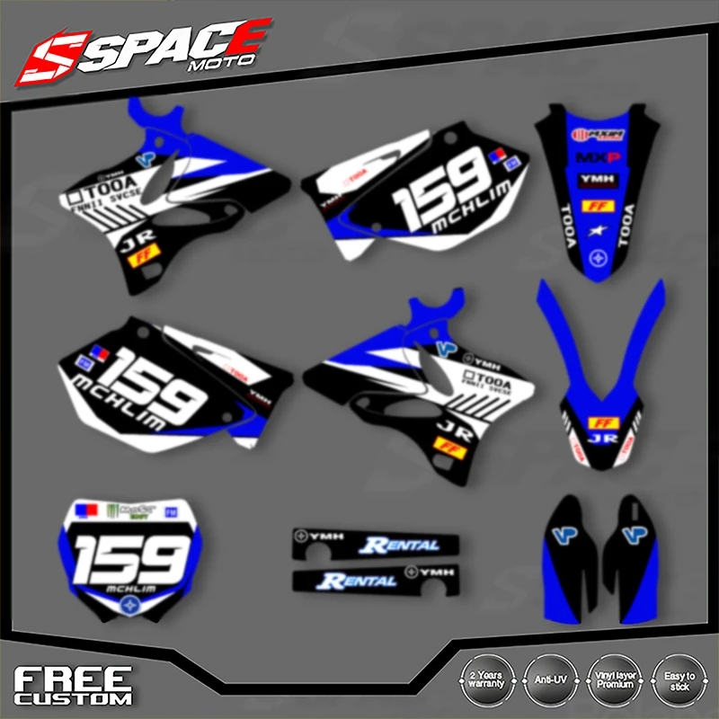 

SPACE Custom Motorcycle Graphics Background Decal for YAMAHA YZ125 250 2002 2003 2004 2005 2006 2007 2008-2014Stickers Kits 011