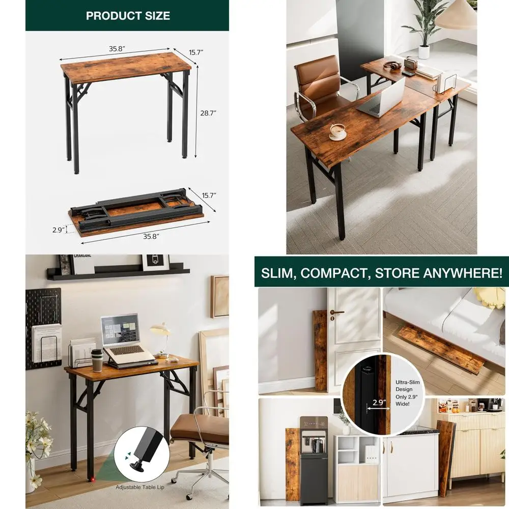 

Portable 35.8 Folding Laptop Desk - Collapsible, Compact, Lightweight for Easy Storage and Setup, Ideal for Small Spaces and Stu