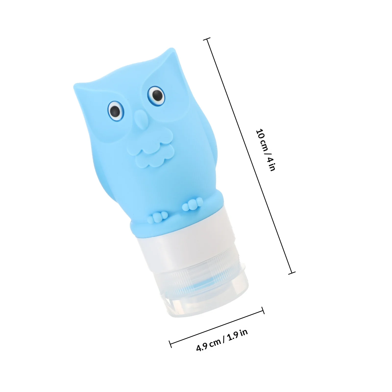 Juego de 2 Botellas de Silicona de 60 ml con Diseño de Búho, Portátiles, para Viajes, para Cosméticos, Gel de Ducha, Recargables, Antiderrames, Reutilizables