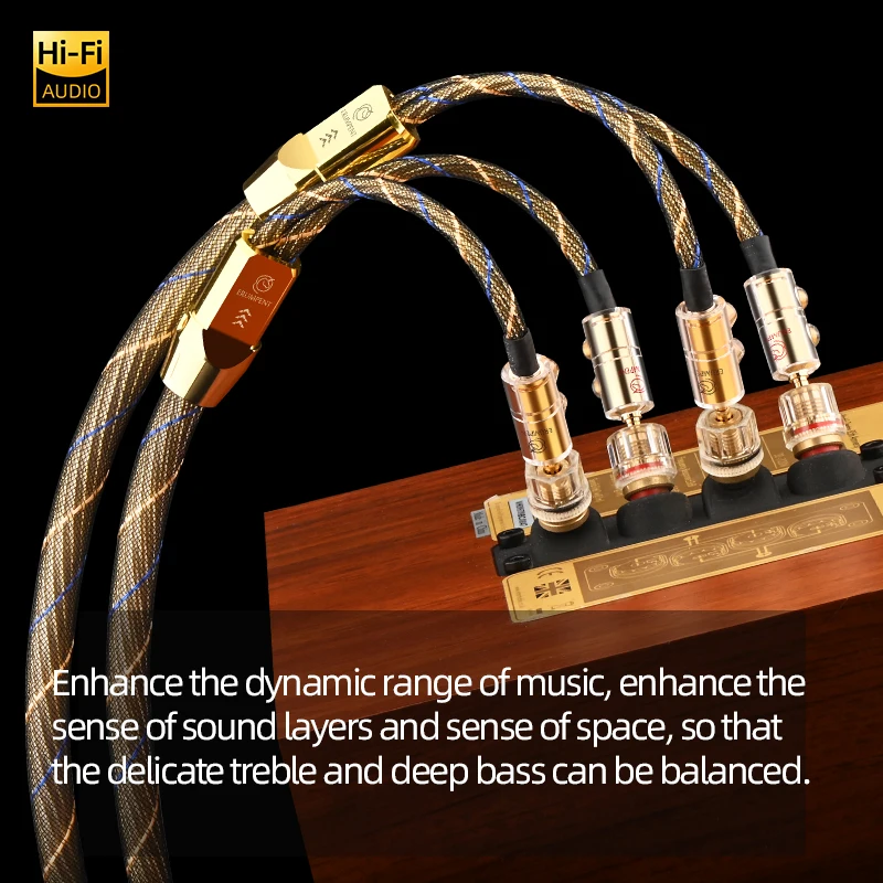 كابل مكبر صوت HiFI عالي الجودة OCC سلك مكبر صوت مطلي بالفضة لأنظمة HiFi مكبر للصوت مطلي بالذهب كابل صوت قابس الموز