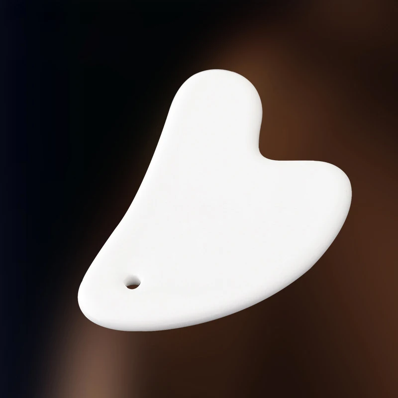 Gesichts Keramik Gua Sha Schaben Platte Stick Mit Löchern Ganzkörper Massage Board Punkt Akupunktur Open Back