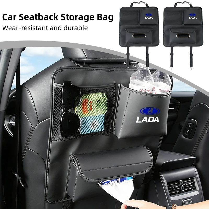 

Car Seatback Sorage Bag Leather Hanging Pouch Trunk Organizer For Lada Priora Sedan Sport Kalina Granta Vesta Niva Largus Vaz Sa