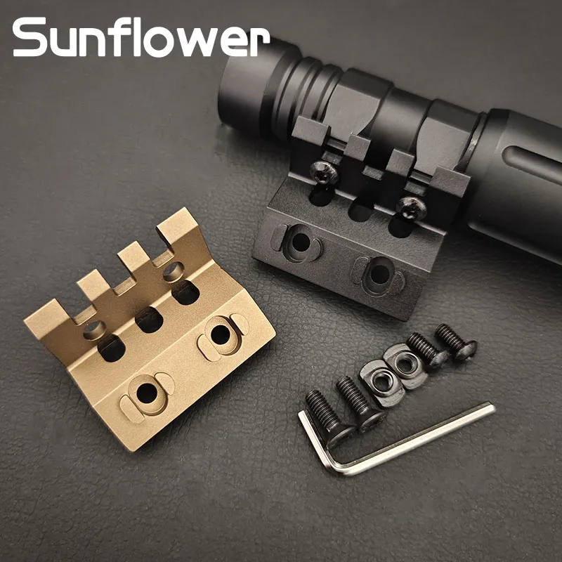 MGP 45 Degree Side mount PLH-V2 M300 M600 flashlight base Fit MLOK KEYMOD 20mm Picatinny Rail Hunting Accessory