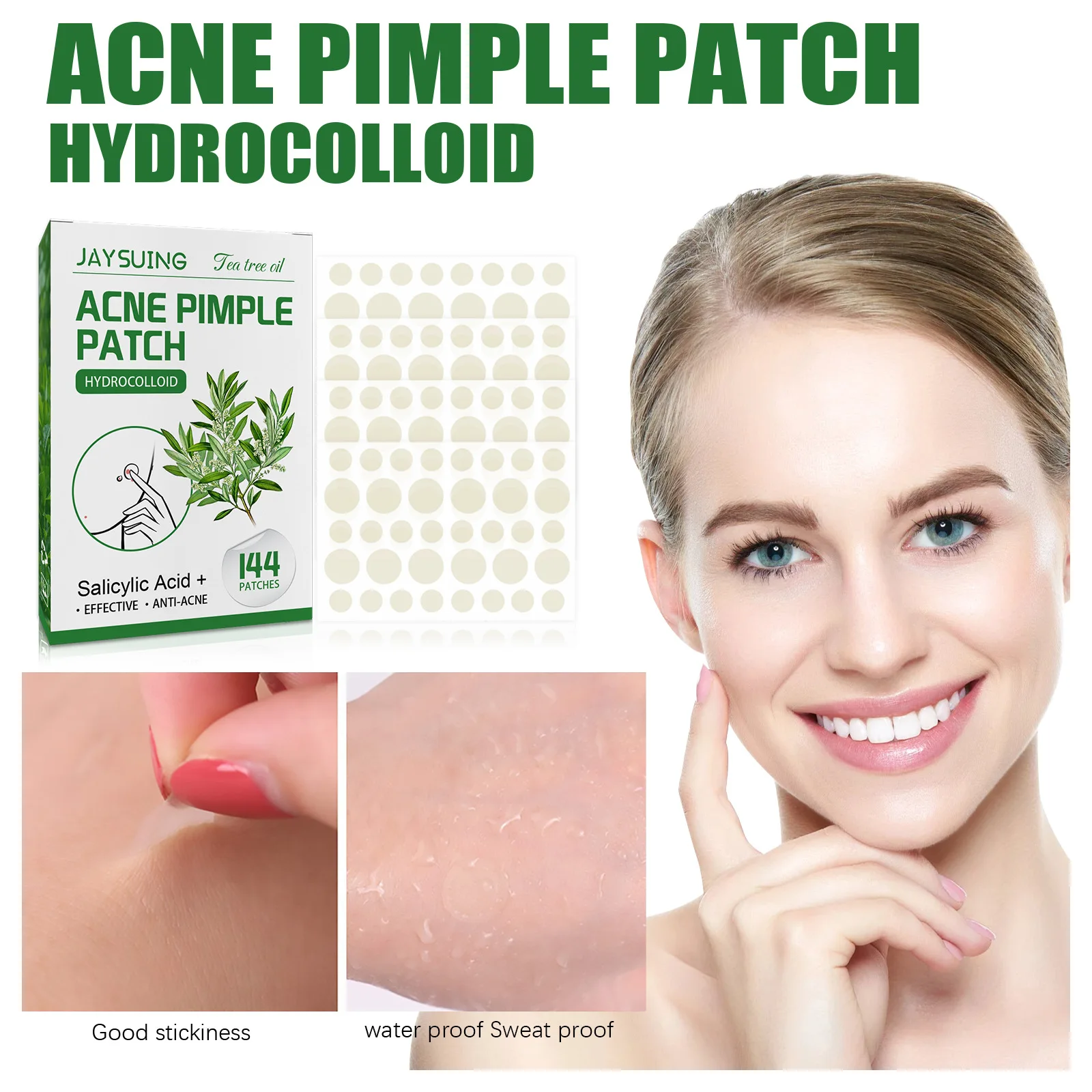 144 Patch Acne brufolo Patch viso adesivi invisibili olio di tè trattamento dell'acne rimozione Patch bellezza strumenti per l'acne cura della pelle del viso