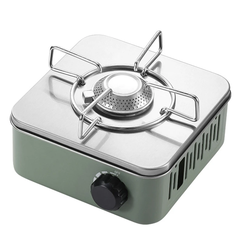 

Outdoor Camping Cooking Gas Stove Strong Trips Burner Grill Super Light Travel Supplies Cooking Utensils-Green Easy To Use