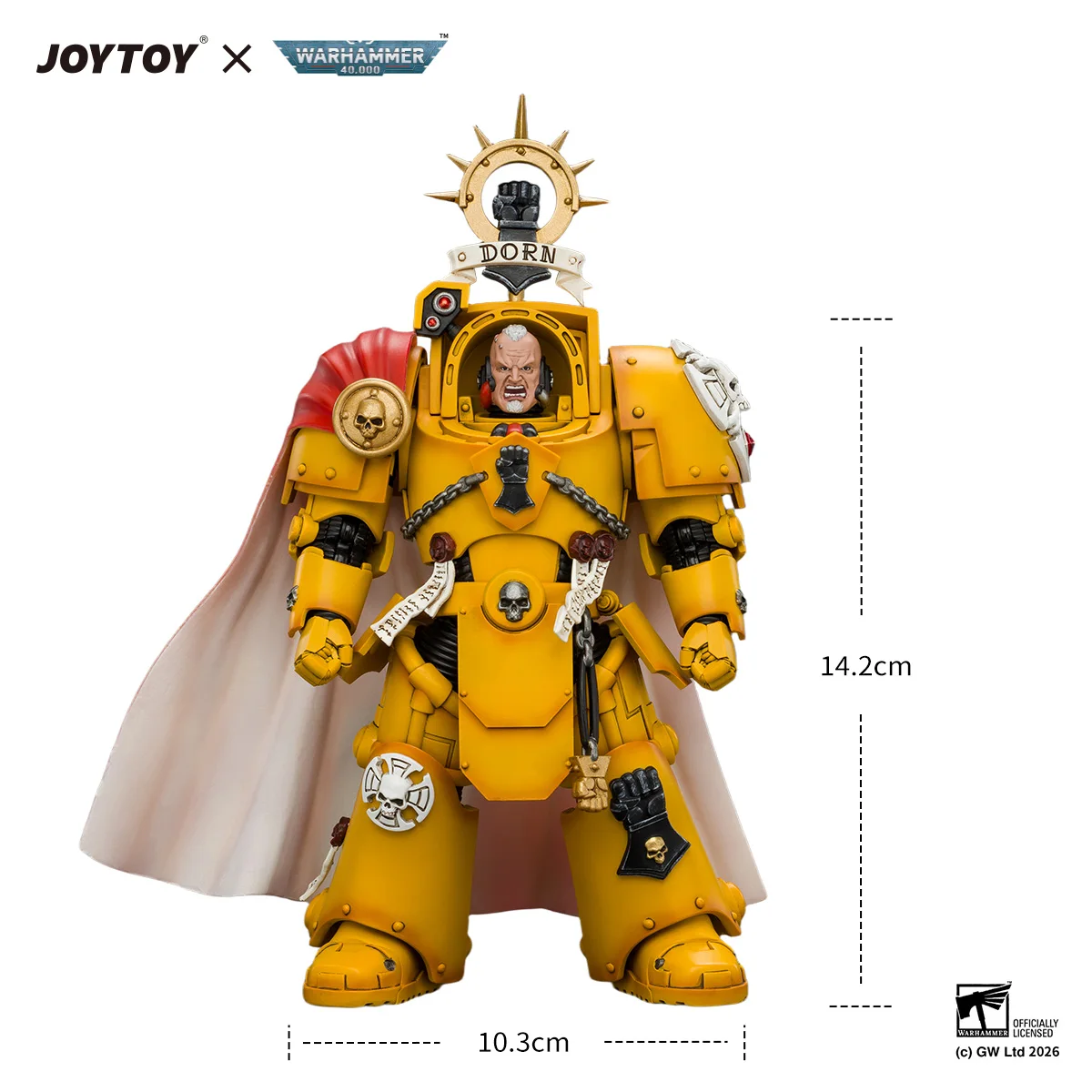 [Pre Order] JOYTOY Warhammer 40k 1/18 Action Figure Imperial Fists Darnath Lysander with Thunder Hammer and Storm Shield Model view 6