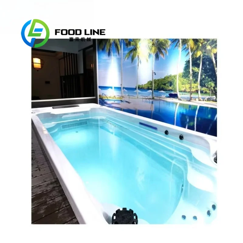 Swim Spa Pool Whirlpool Bathtub 12 Person Outdoor Large Garden Heated LED Counter Current Jet Tub Factory Price 220V Durable