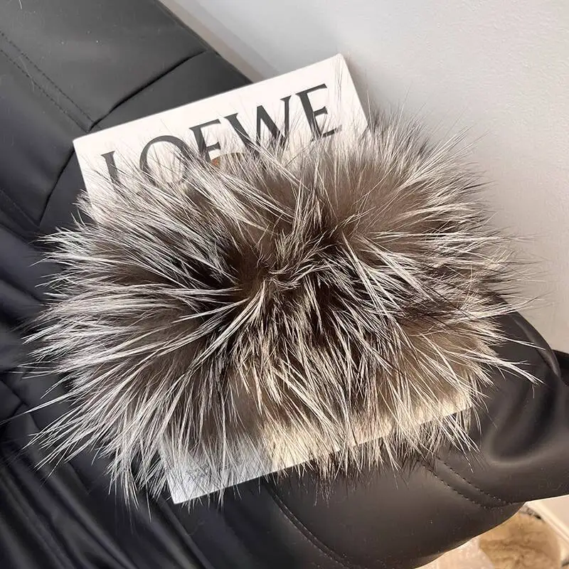 Real Fox Fur Scarf Fashion Fur Neck Cover Winter Warm Elastic Headcover Fashion Thickened Fur Scarves Real Fox Fur Ring Scarves
