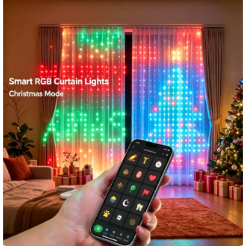 LED String Lights Christmas Lights Smart RGB with App Control Music Sync DIY Patterns Timer Remote for Bedroom Home Party