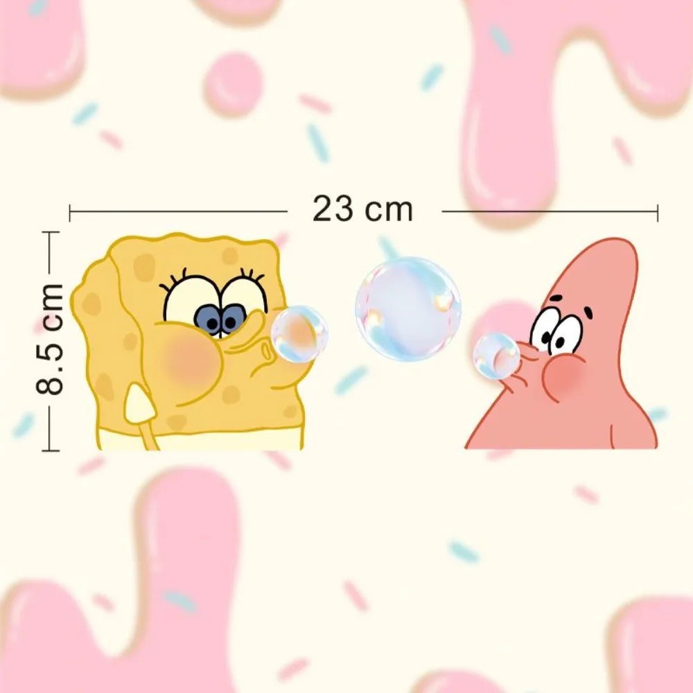 SpongeBob Bathroom Mirror Decals – Self-Adhesive Vinyl Stickers for Glass & Toilet Decor. Privacy Cover Art, Perfect Gift view 4