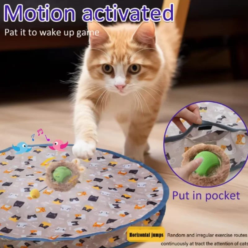 New Cat and Dog InteractiveToy Electric Magic  Fast Rolling Ball Hunting Cover Self Relaxing Silent Magic Ball Matching Set Toy