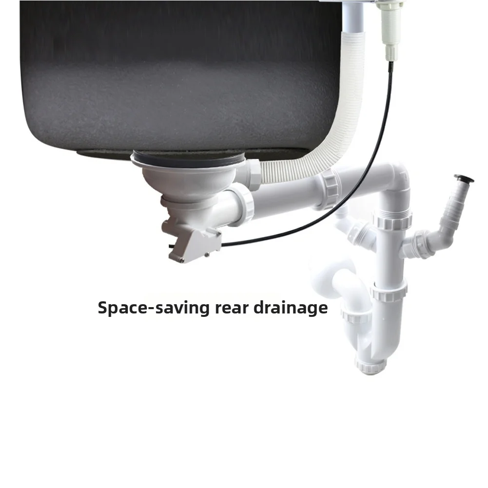 110mm Single Basin Drainage Assembly with Stainless Steel Housing Wall Mount Frame and Rear Drain Configuration