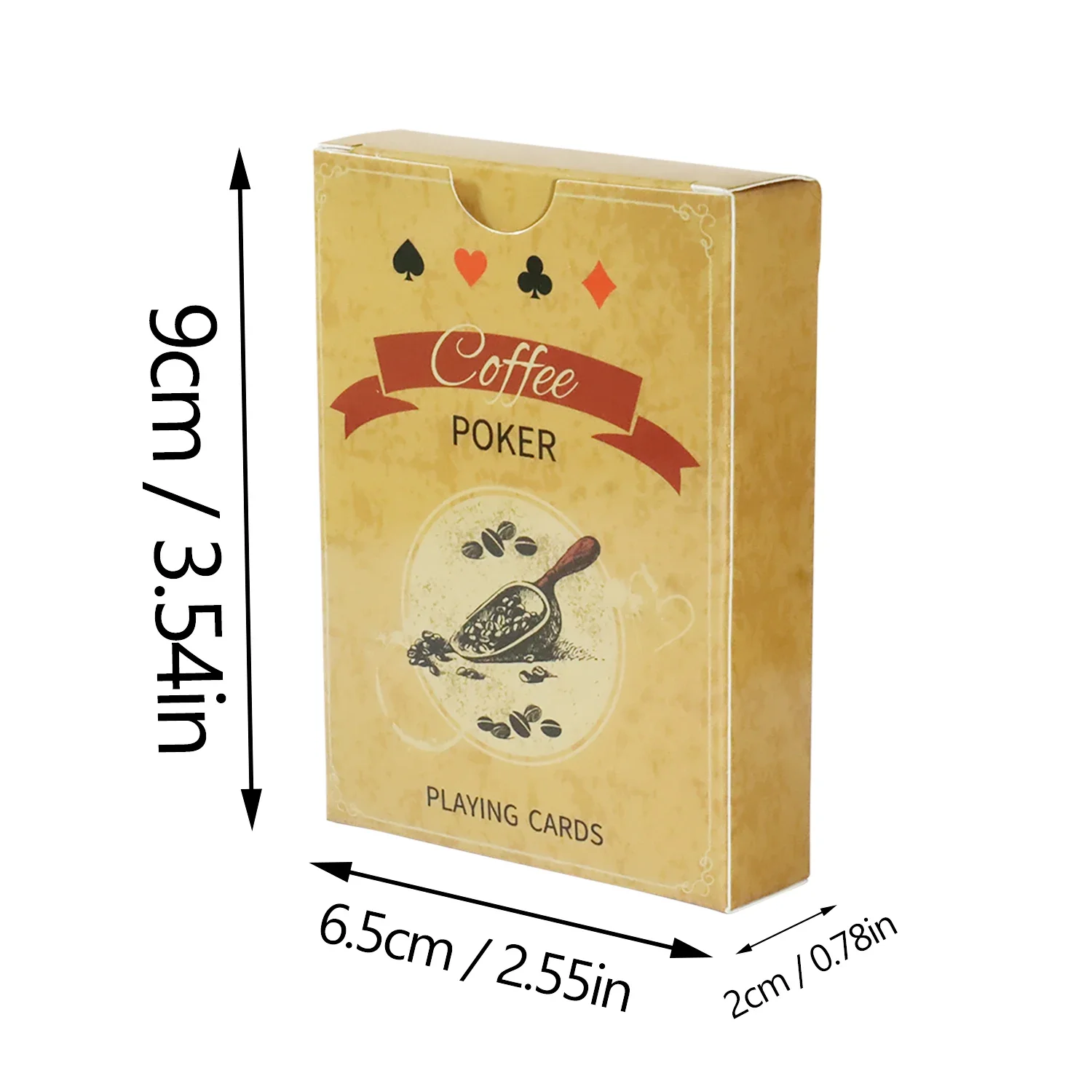 Coffee Paper Playing Cards Vintage 54 Poker Cards Deck Board Games Retro Classic Poker for Coffee Break Club Family Party Games