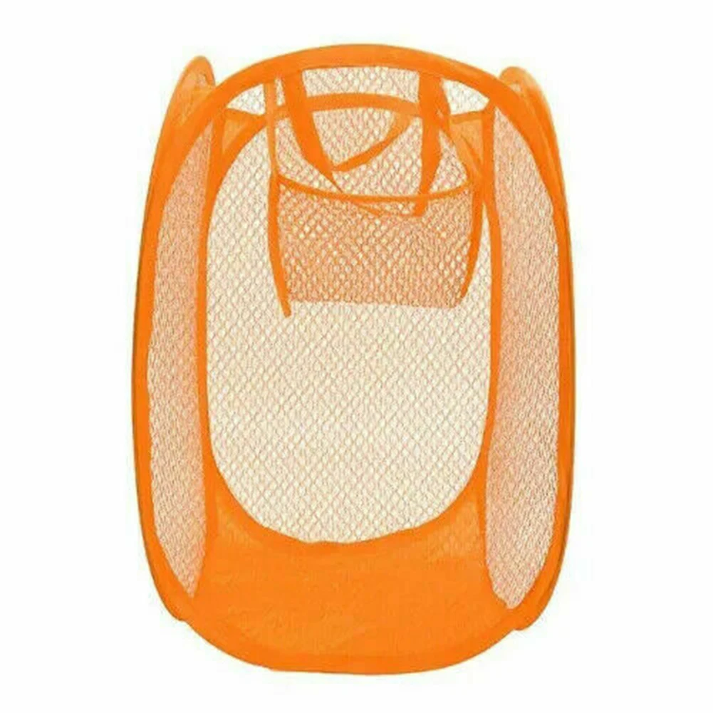 

Mesh Bag Clothes Basket Washing Dirty Foldable Hamper Holder Large Laundry Organizer Polyester Sorting Storage