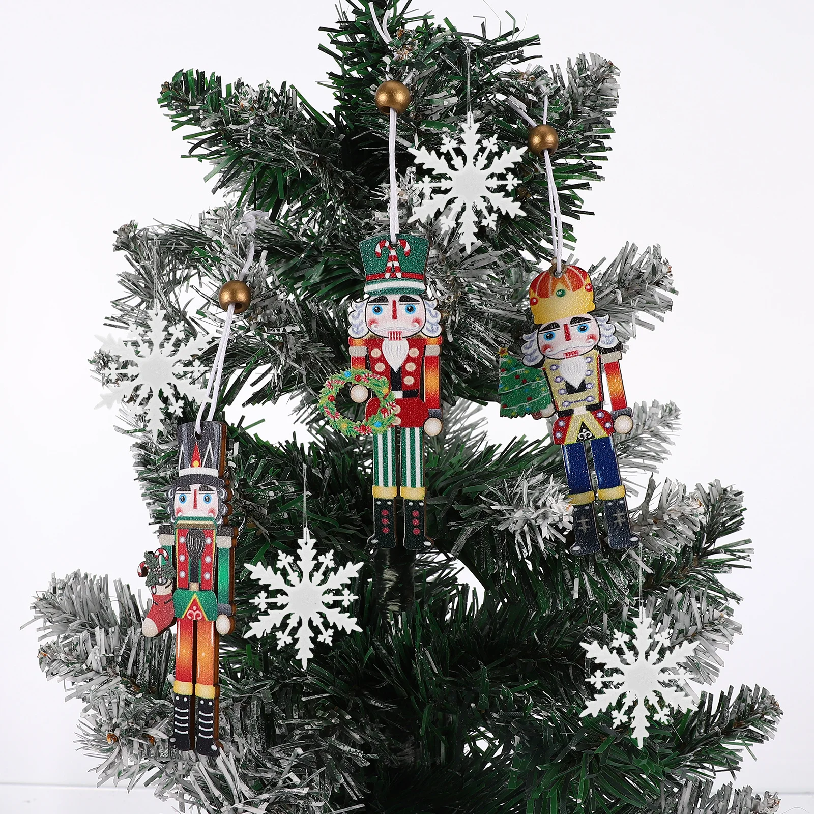 

12Pcs White Plastic Snowflake Ornaments Christmas Hanging Decorations Winter Snowflakes Tree Decor Home Office