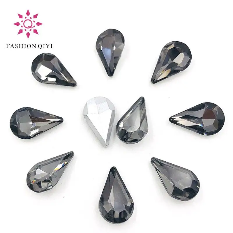 Low Cost!5X8/6X10/8X13mm Clear white Teardrop pointback pear shape Glass Crystal rhinestones diy Nail/clothing accessories