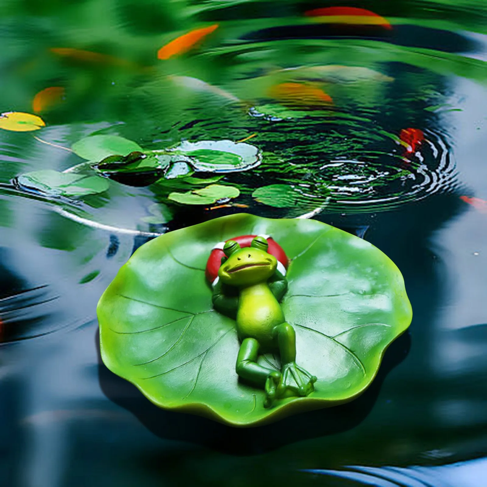 

Creative Resin Floating Frogs Statue Outdoor Garden Pond Decorative Cute Frog Sculpture For Home Desk Garden Decor Ornament
