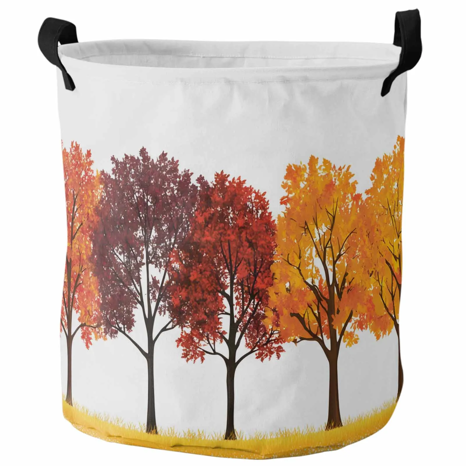 

Retro Watercolor Autumn Forest Foldable Dirty Laundry Basket Kid's Toy Organizer Waterproof Storage Baskets