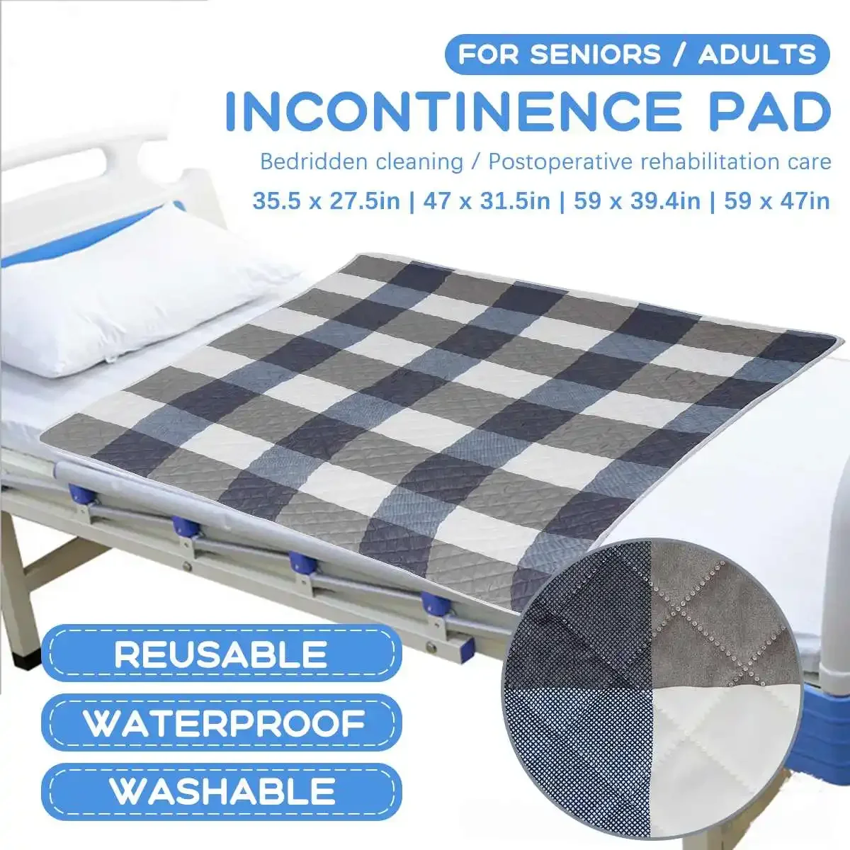 

Urine Mat Elder Incontinence Pad Bed Protector Adult Diaper Nappy Beding Sheet Cloth Breathable Waterproof Washable Mattress