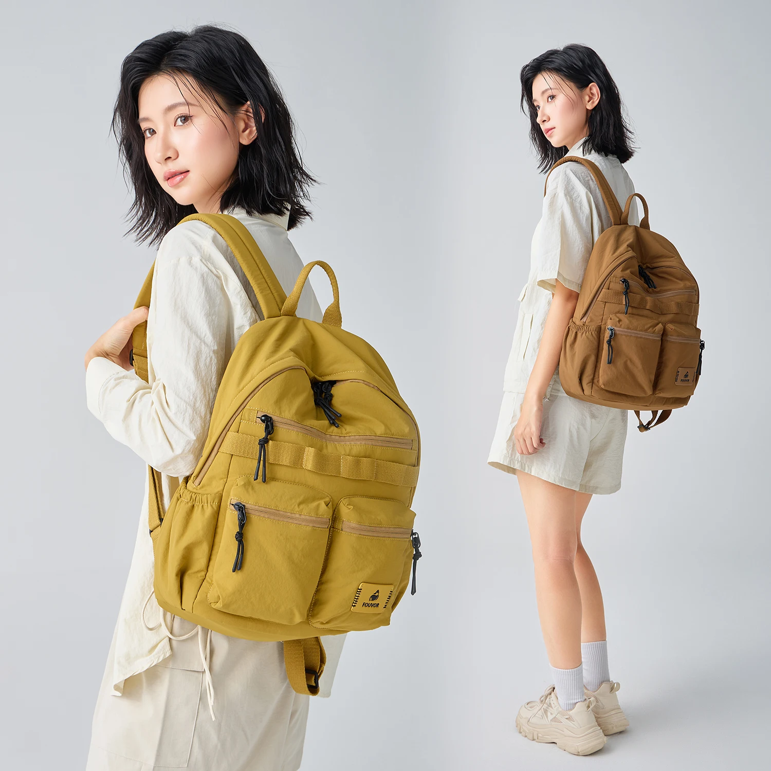 EPOL Women's Backpack Lightweight College Student Backpack Nylon Wear-resistant Multi-Pocket Travel Airplane Cabin Bags 3072-06