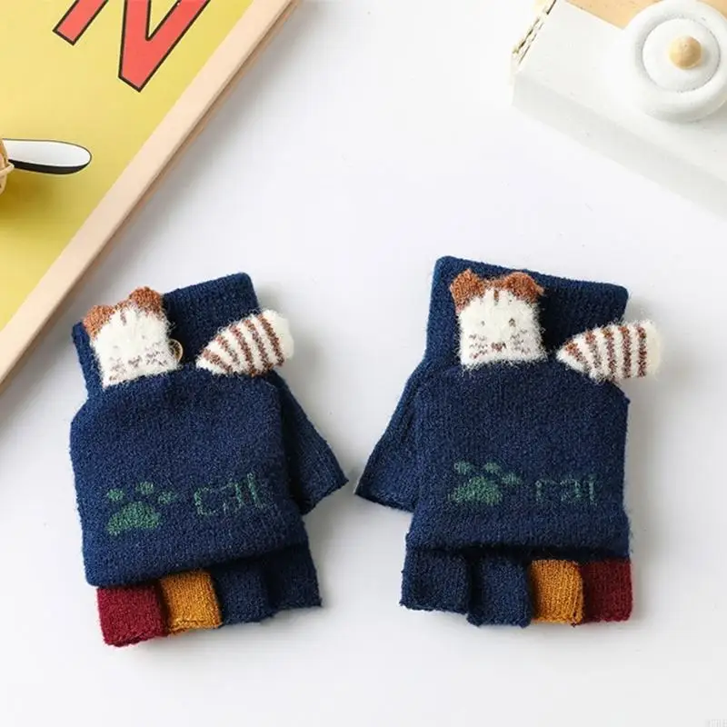 97BE قفازات مريحة قفازات تزلج لتدفئة اليد للأطفال والبنات والأولاد قفازات حياكة قابلة للتنفس