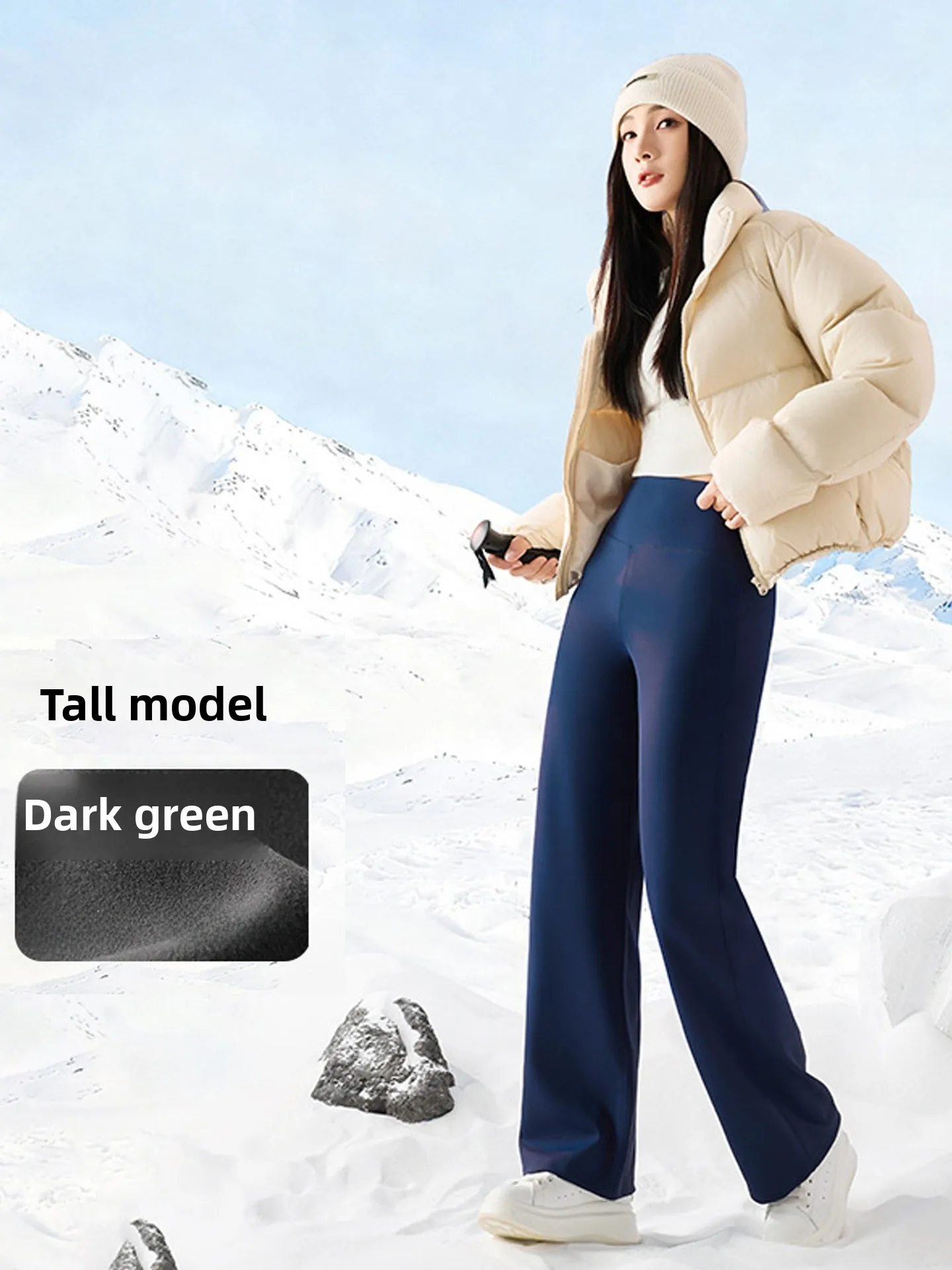 

Женские утепленные флисом прямые брюки больших размеров для йоги, осенне-зимние, теплые, эластичные, базовый слой