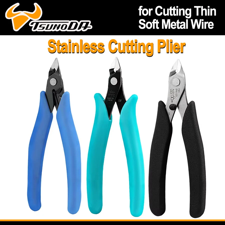 TSUNODA Stainless Cutting Plier for Cutting Thin Soft Metal Wire Mini Plastic Cutter FC-120|125 SCN-125H|SNB-125|SPN-125|SSN-125