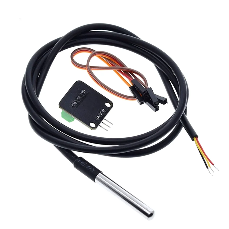 B49C 3Set DS18B20 Kit de Sensor de temperatura impermeable 100CM Cable de Sensor Digital adaptador de Terminal de sonda para Arduino
