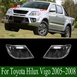 For Toyota Hilux Vigo 2005~2008 Transparent Headlamp Lamp Shade Headlight Shell Lens Plexiglass Replace The Original Lampshade